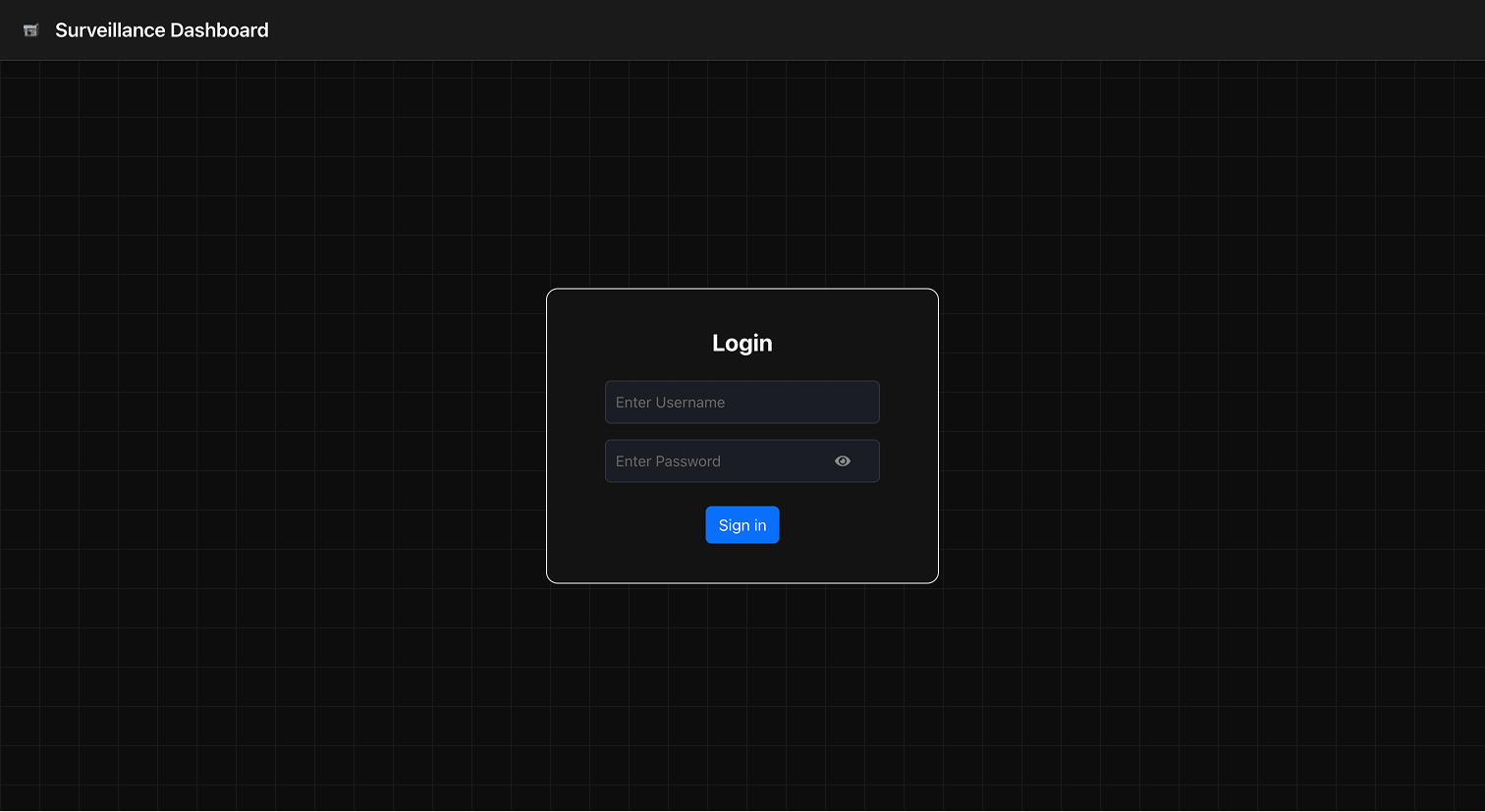 Original login screen with disappearing placeholder text